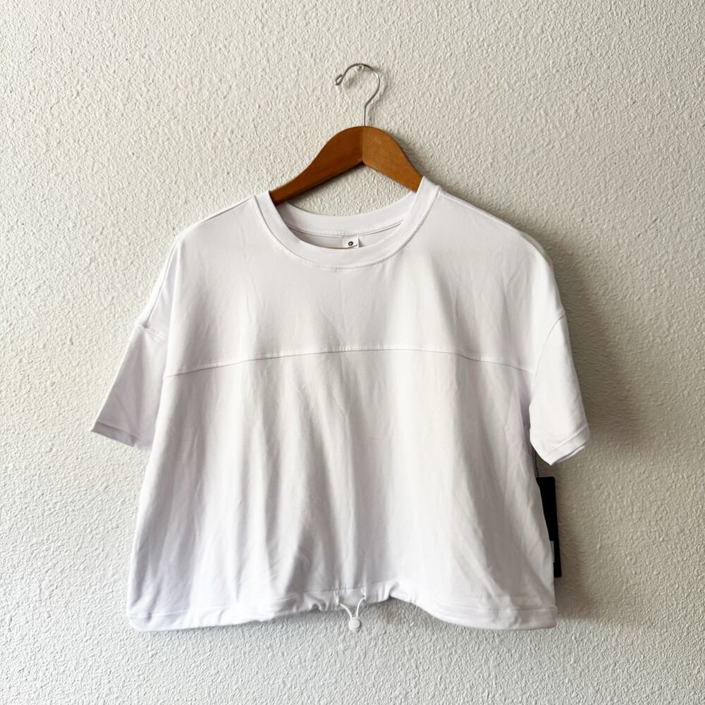 90 degree by reflex white cropped shirt womens xs